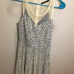 Blue and White Floral Dress